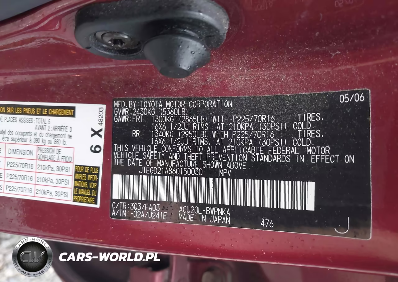 2006 Toyota Highlander VIN:JTEGD21A860150030 - 9