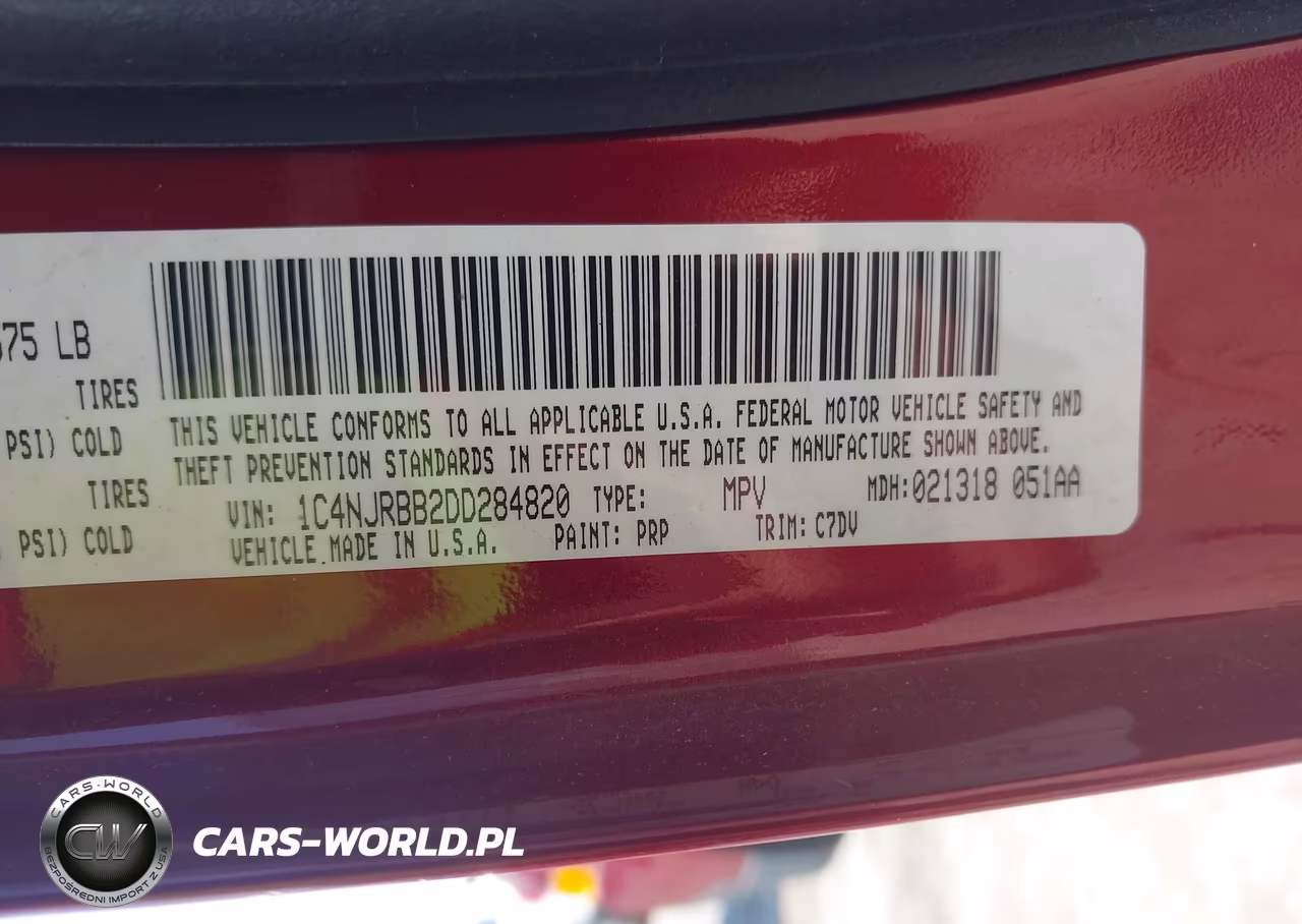 2013 Jeep Patriot Sport VIN:1C4NJRBB2DD284820 - 9