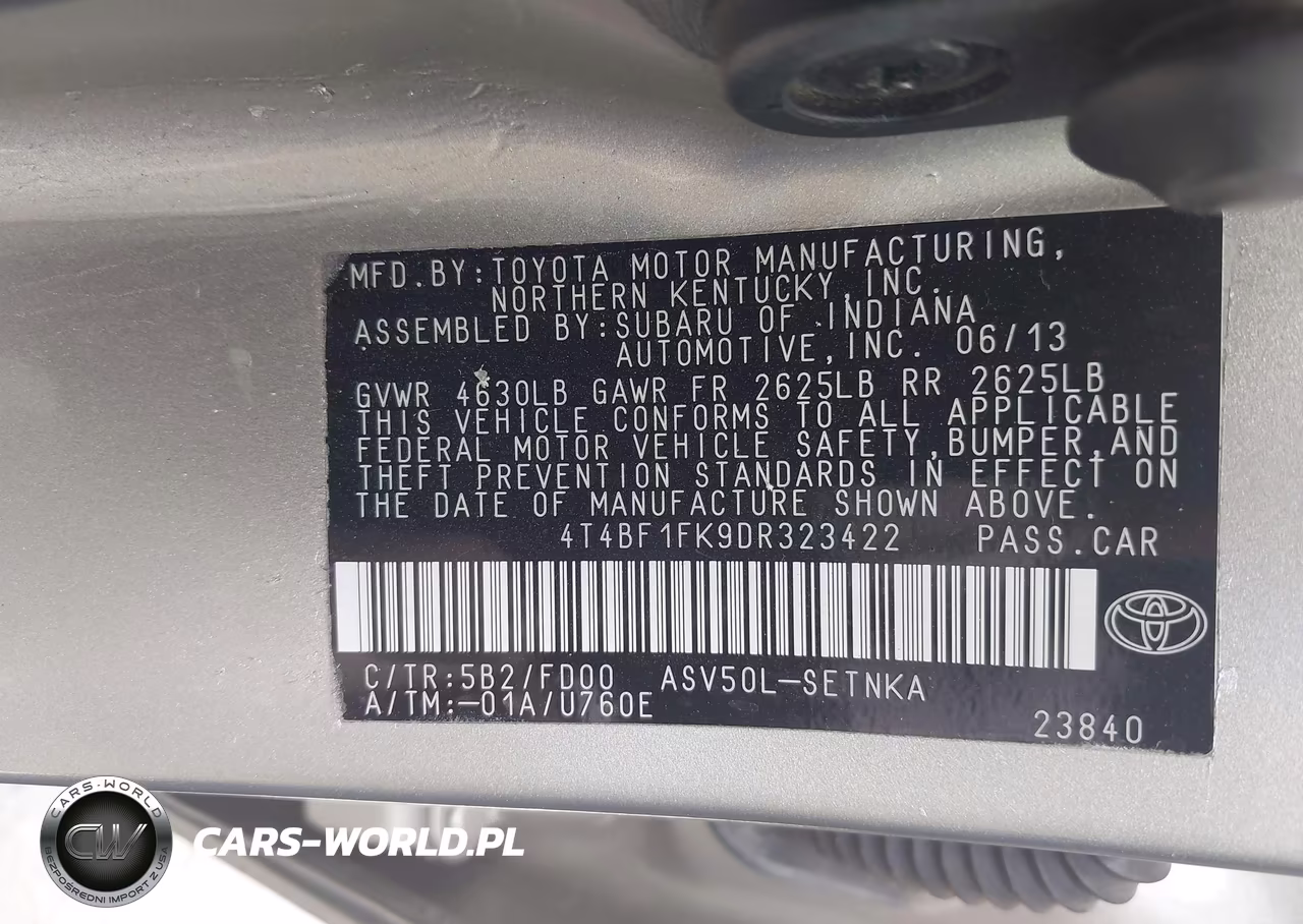 2013 Toyota Camry Le VIN:4T4BF1FK9DR323422 - 9