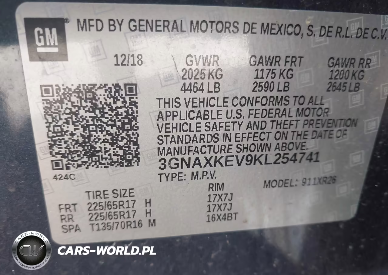 2019 Chevrolet Equinox Lt VIN:3GNAXKEV9KL254741 - 9