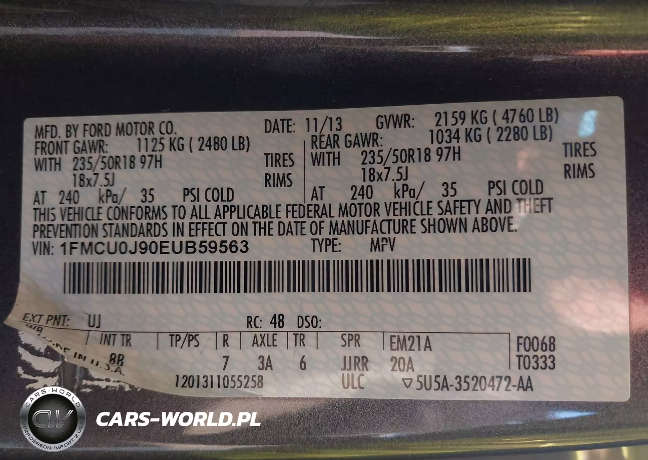 2014 Ford Escape Titanium VIN:1FMCU0J90EUB59563 - 9