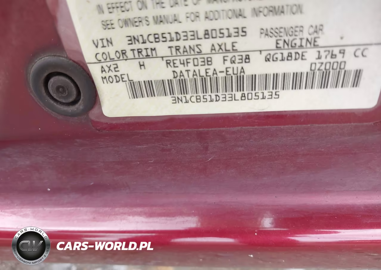 2003 Nissan Sentra Gxe VIN:3N1CB51D33L805135 - 9