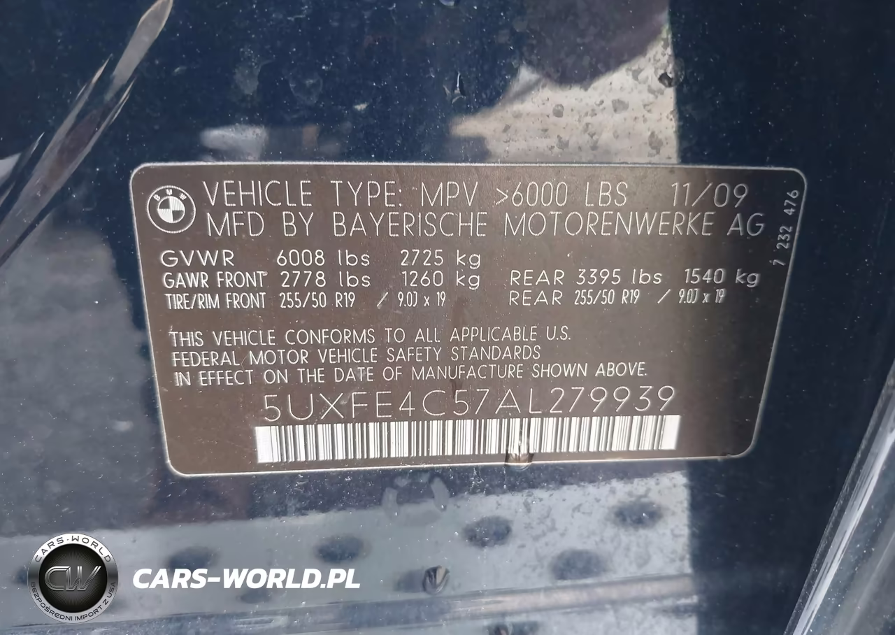2010 BMW X5 xDrive30I VIN:5UXFE4C57AL279939 - 9