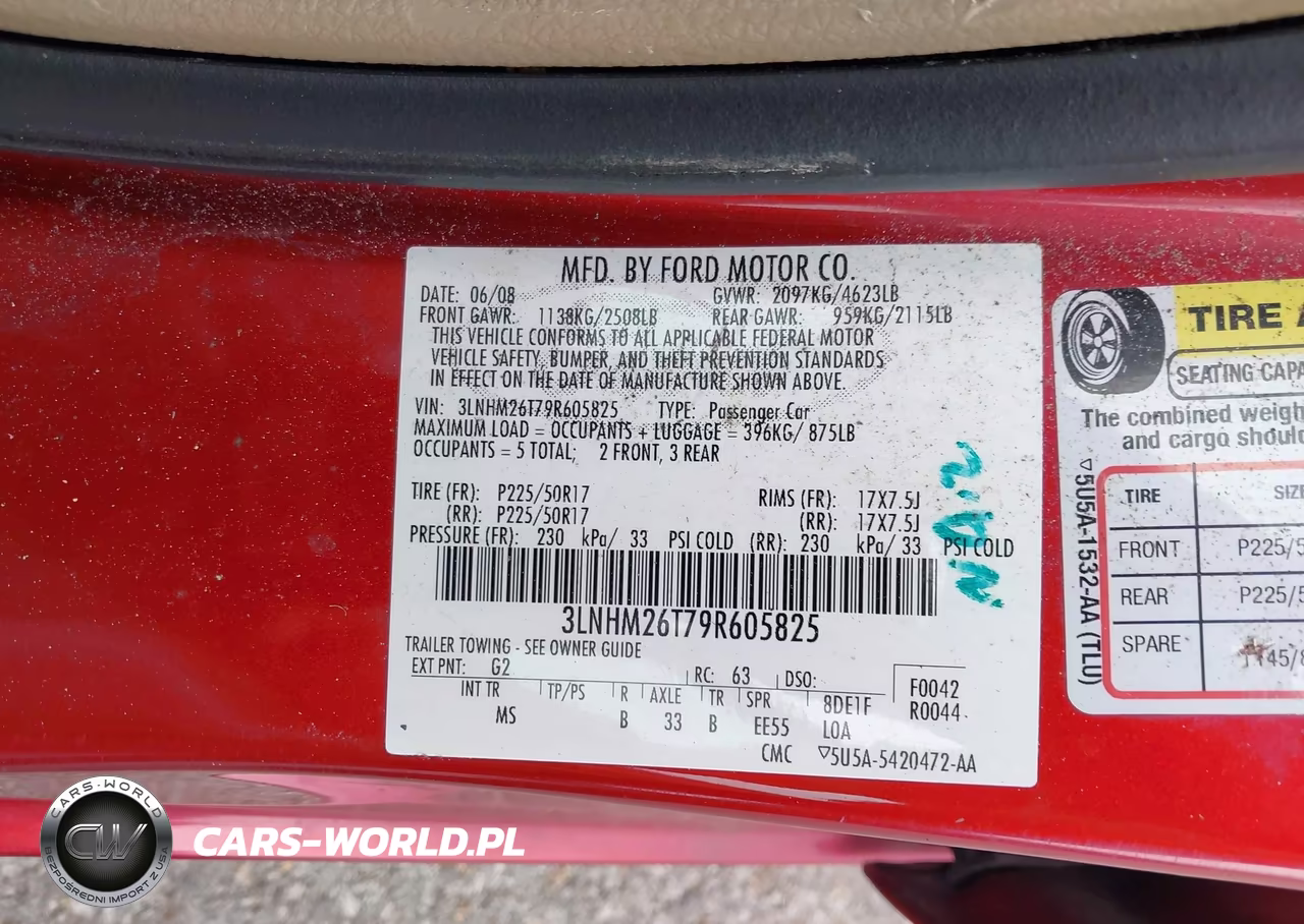 2009 Lincoln Mkz VIN:3LNHM26T79R605825 - 9