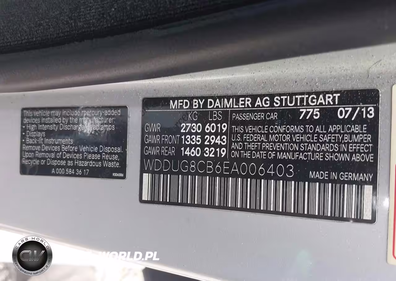 2014 Mercedes-Benz S 550 VIN:WDDUG8CB6EA006403 - 9