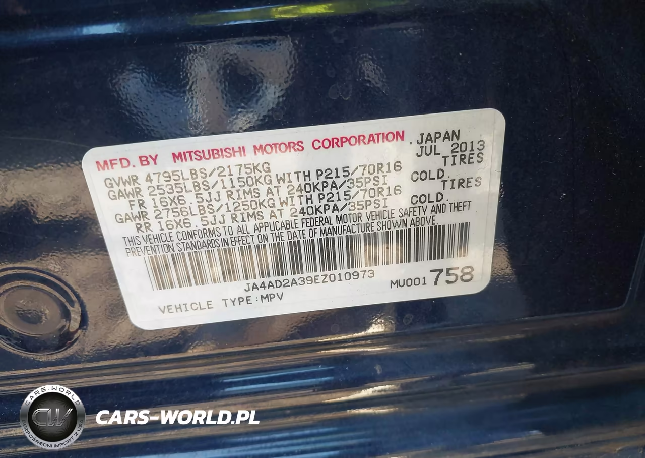 2014 Mitsubishi Outlander Es VIN:JA4AD2A39EZ010973 - 9