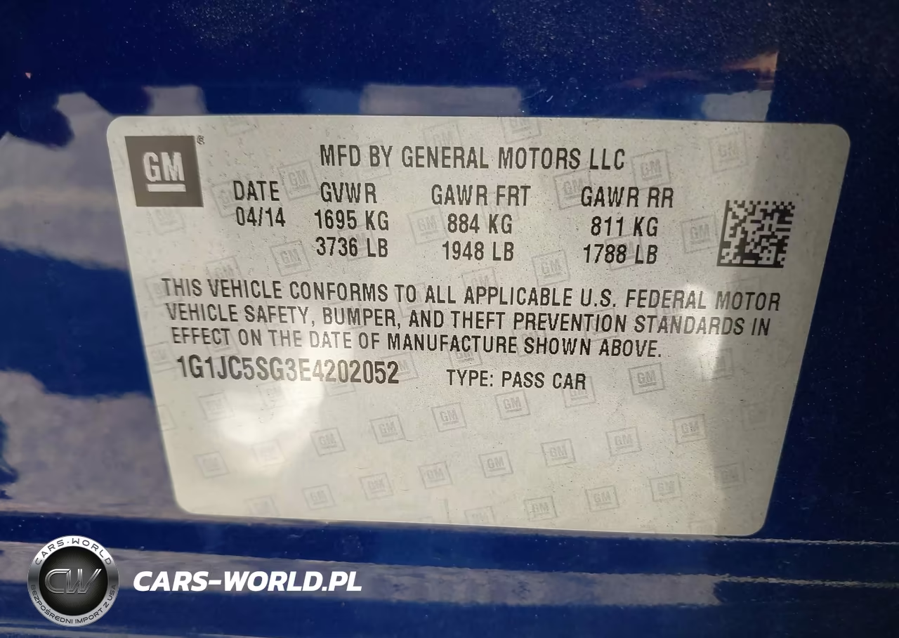 2014 Chevrolet Sonic Lt Auto VIN:1G1JC5SG3E4202052 - 9
