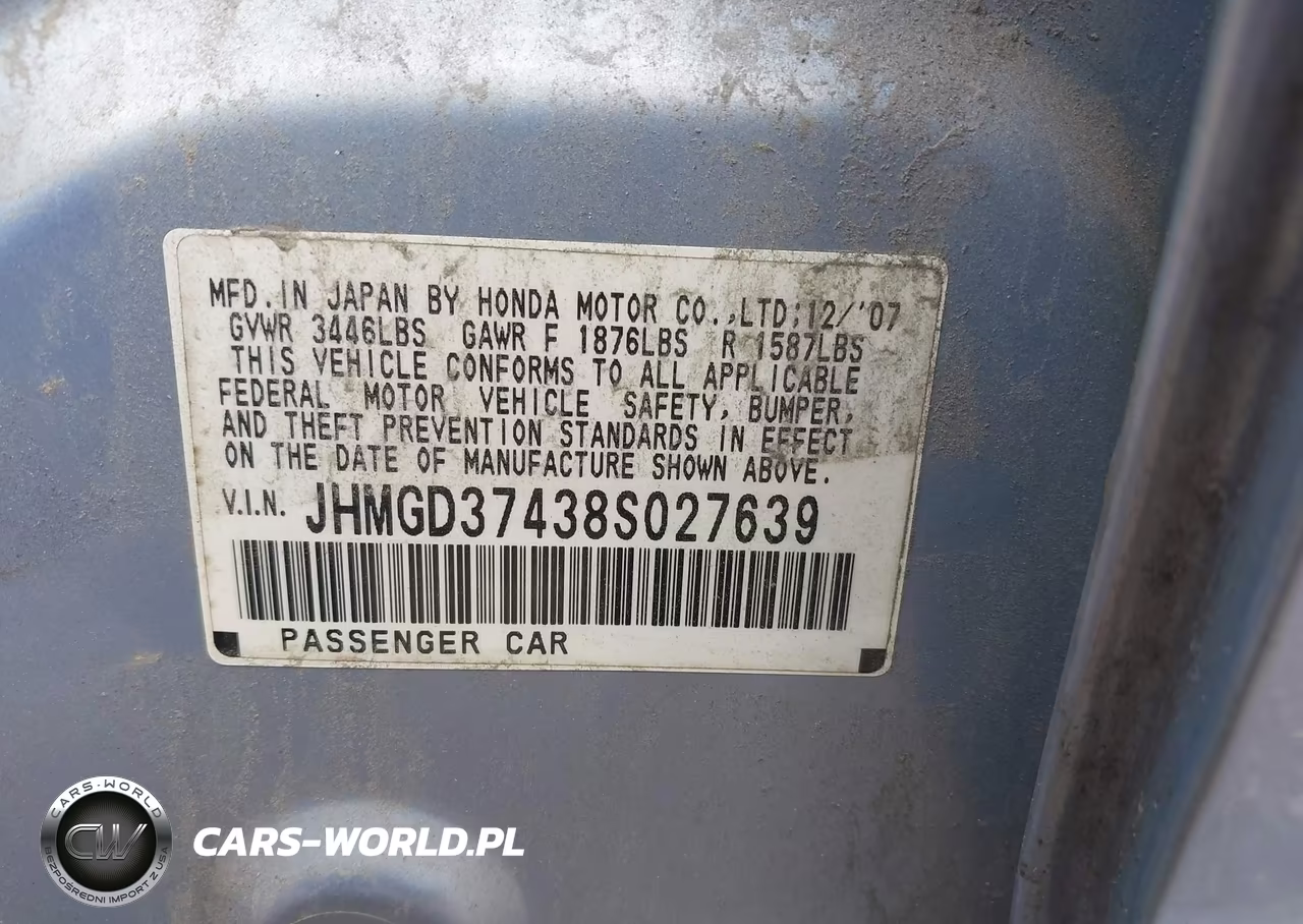 2008 Honda Fit VIN:JHMGD37438S027639 - 9