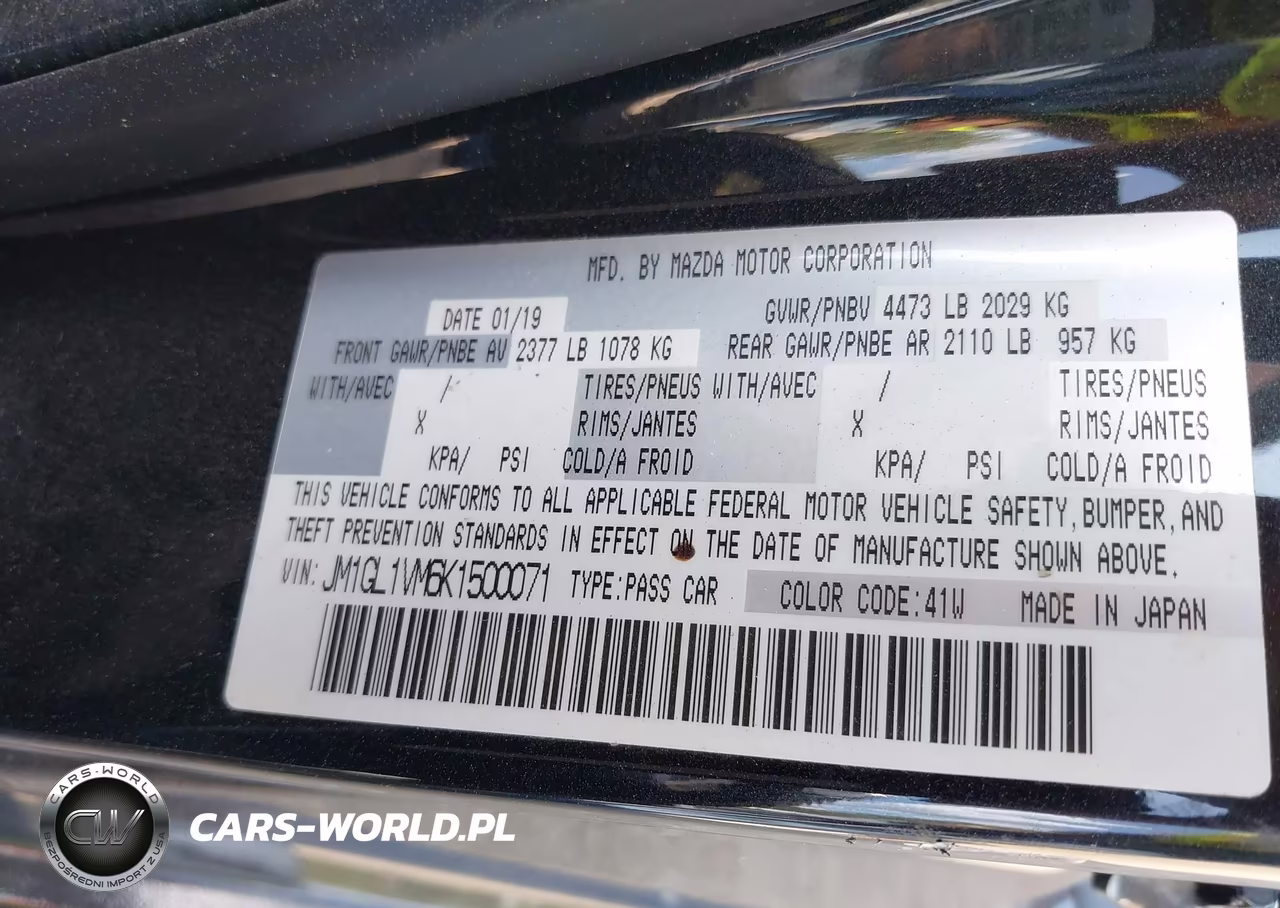 2019 Mazda Mazda6 Touring VIN:JM1GL1VM6K1500071 - 9