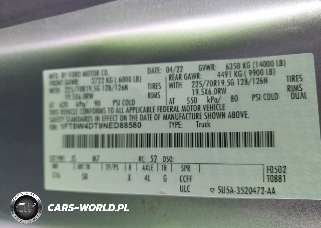 2022 Ford F-450 Lariat VIN:1FT8W4DT9NED88580 - 8