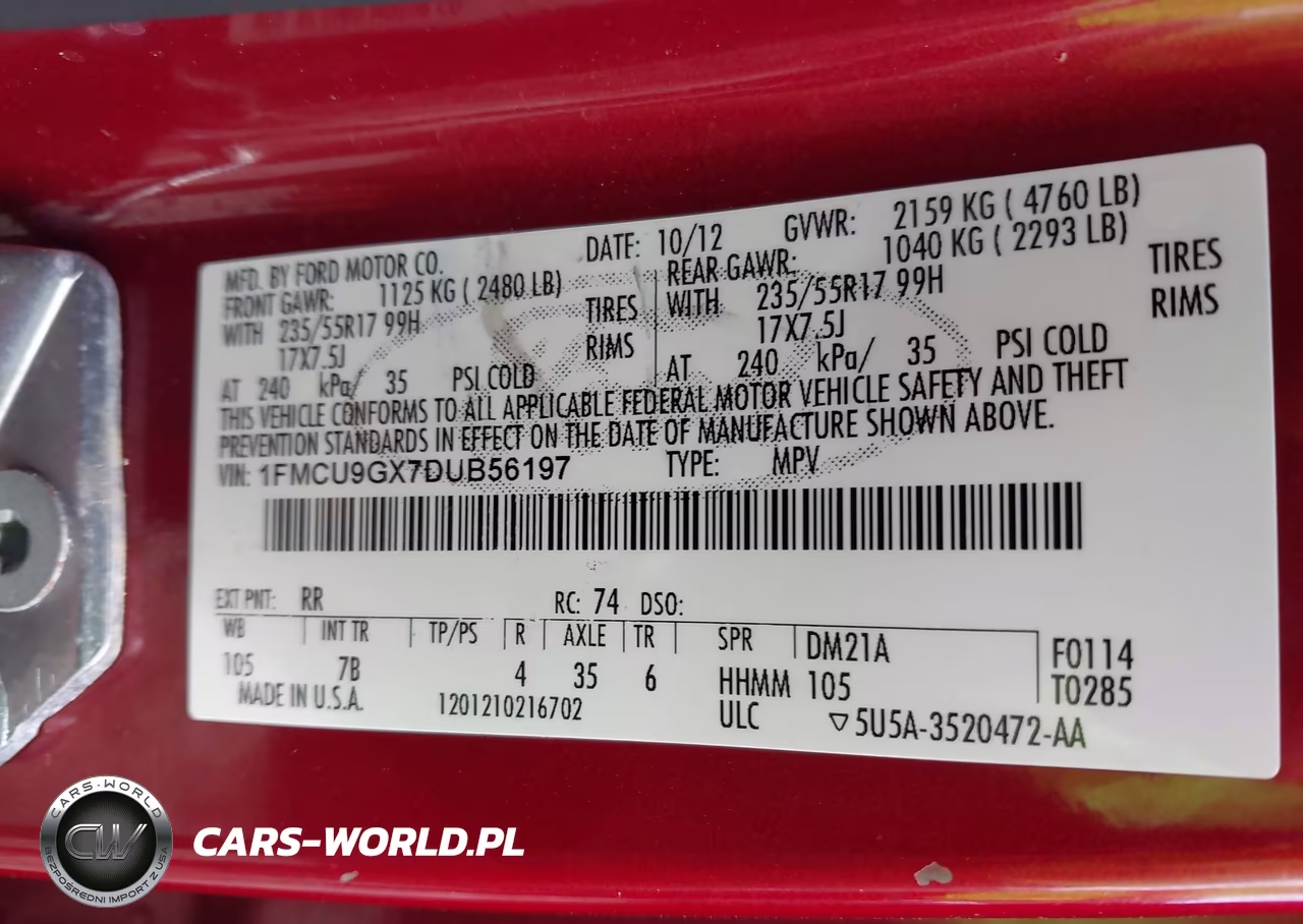 2013 Ford Escape Se VIN:1FMCU9GX7DUB56197 - 9