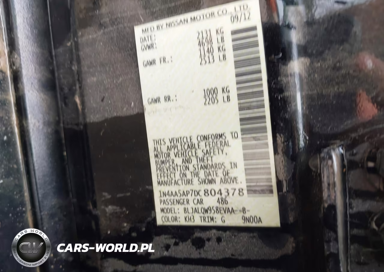 2013 Nissan Maxima 3.5 S VIN:1N4AA5AP7DC804378 - 9