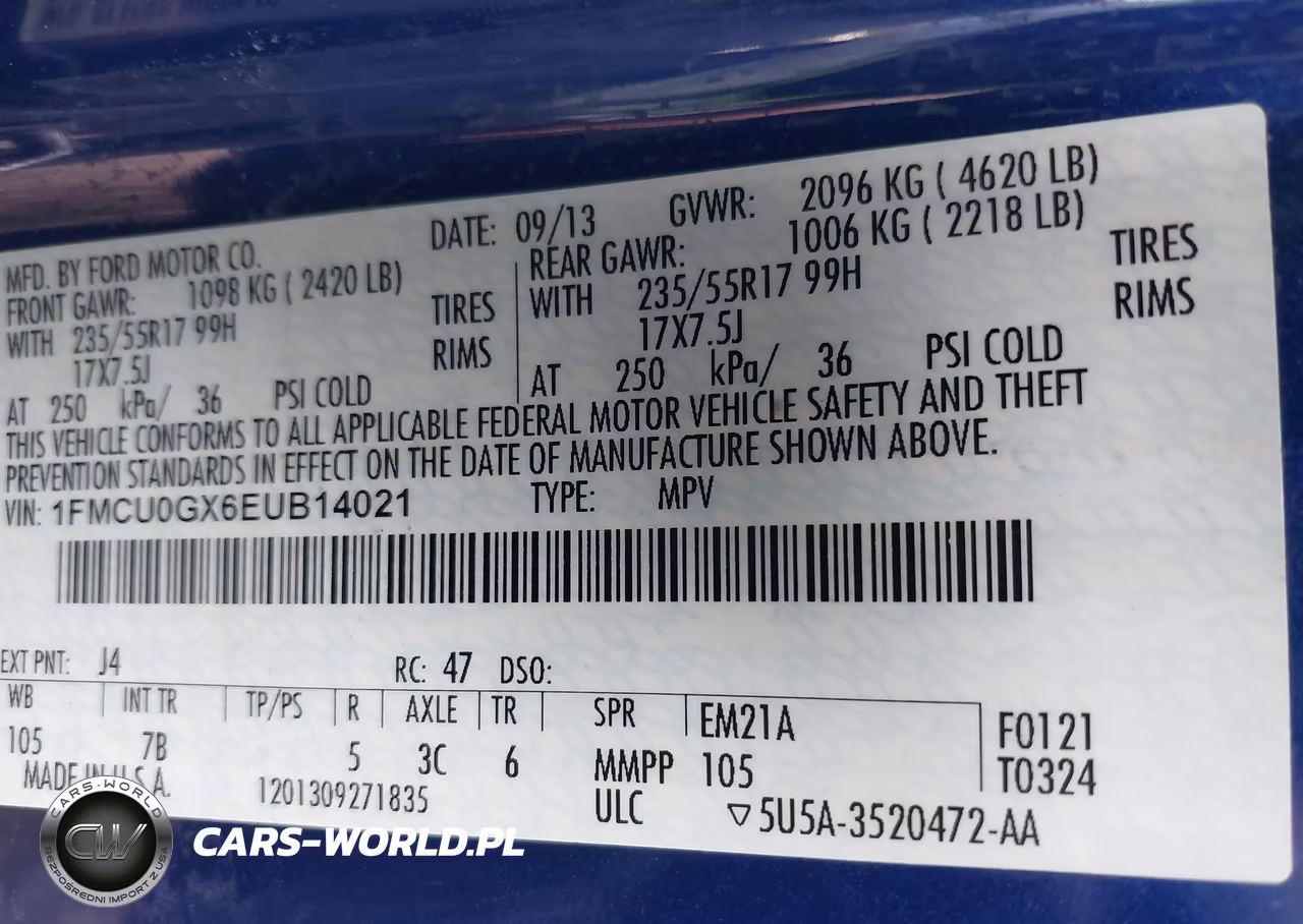 2014 Ford Escape Se VIN:1FMCU0GX6EUB14021 - 9