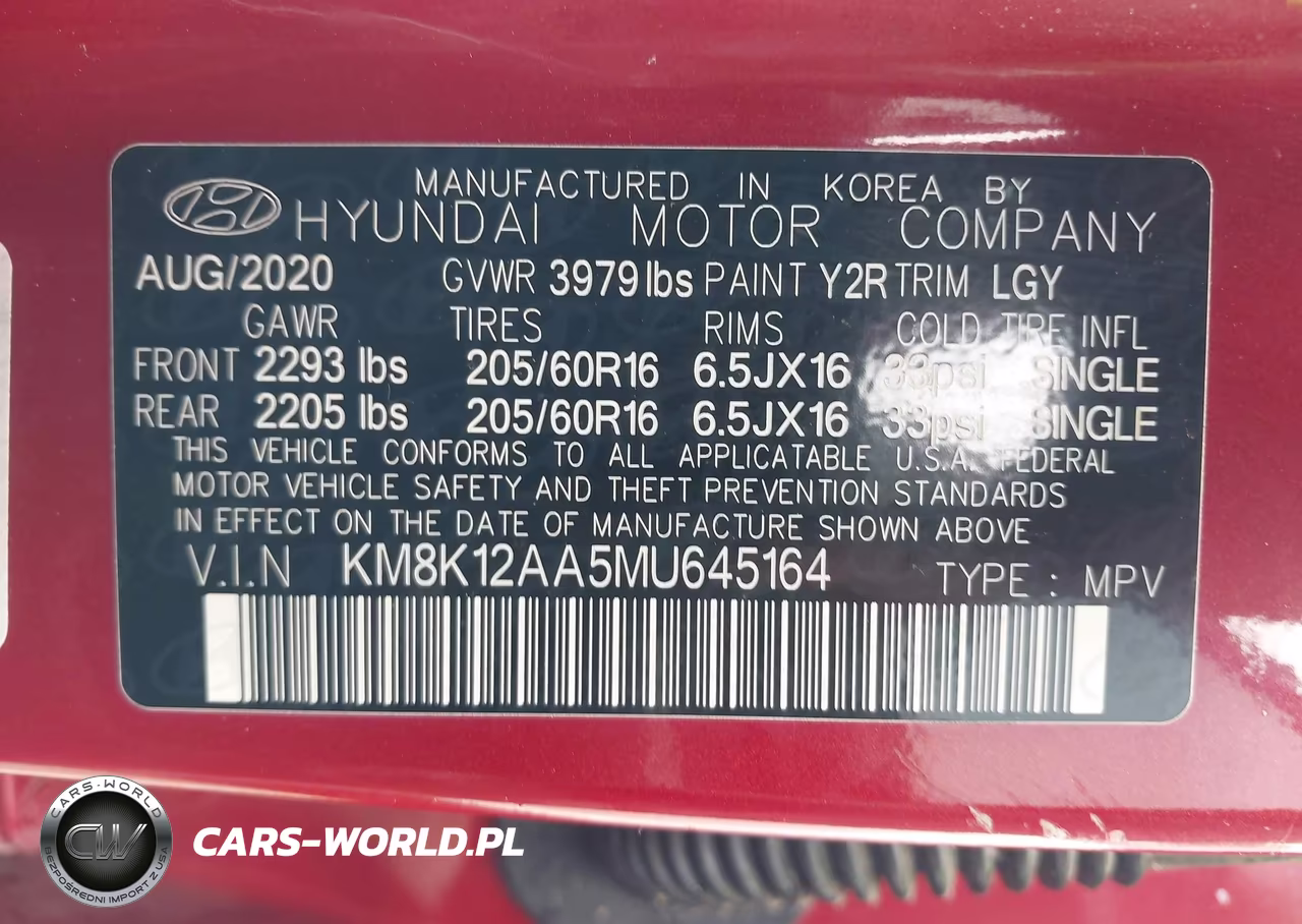 2021 Hyundai Kona Se VIN:KM8K12AA5MU645164 - 9