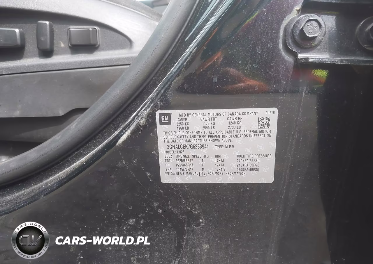 2016 Chevrolet Equinox Lt VIN:2GNALCEK7G6233941 - 9