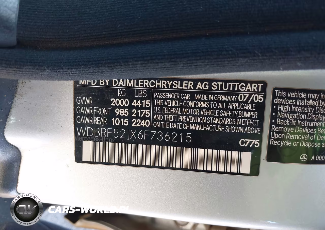 2006 Mercedes-Benz C 230 Sport VIN:WDBRF52JX6F736215 - 9