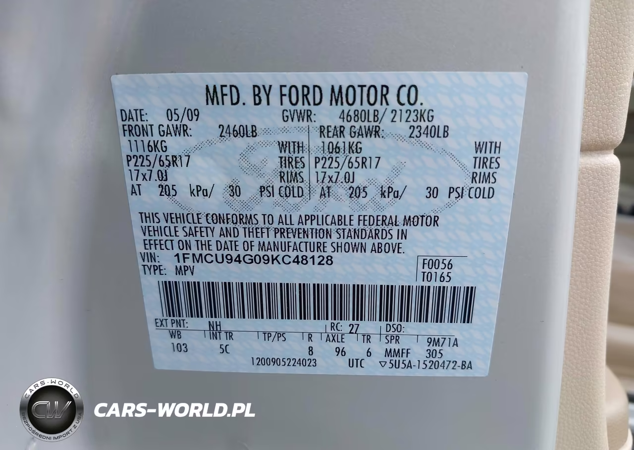 2009 Ford Escape Limited VIN:1FMCU94G09KC48128 - 9