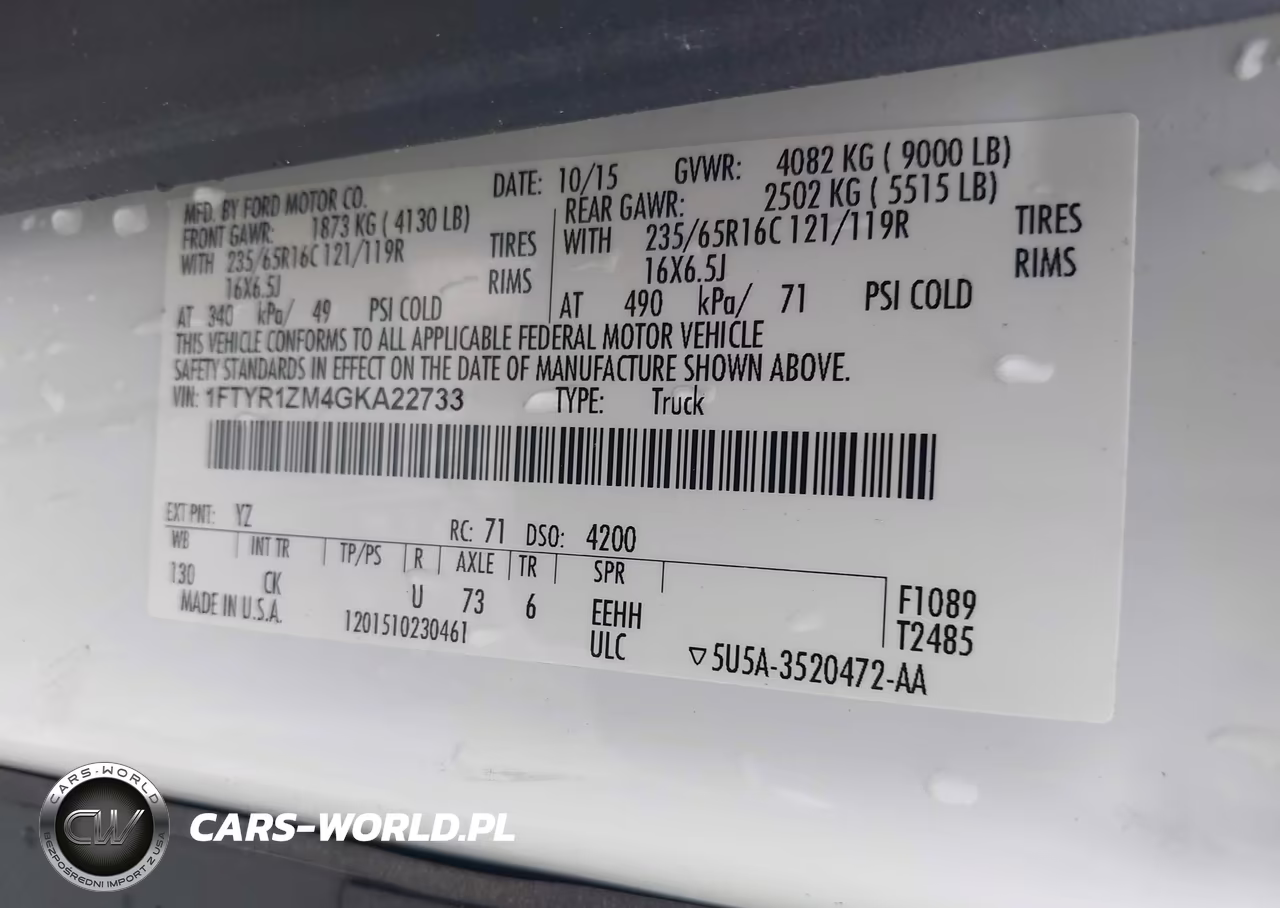 2016 Ford Transit-250 VIN:1FTYR1ZM4GKA22733 - 9