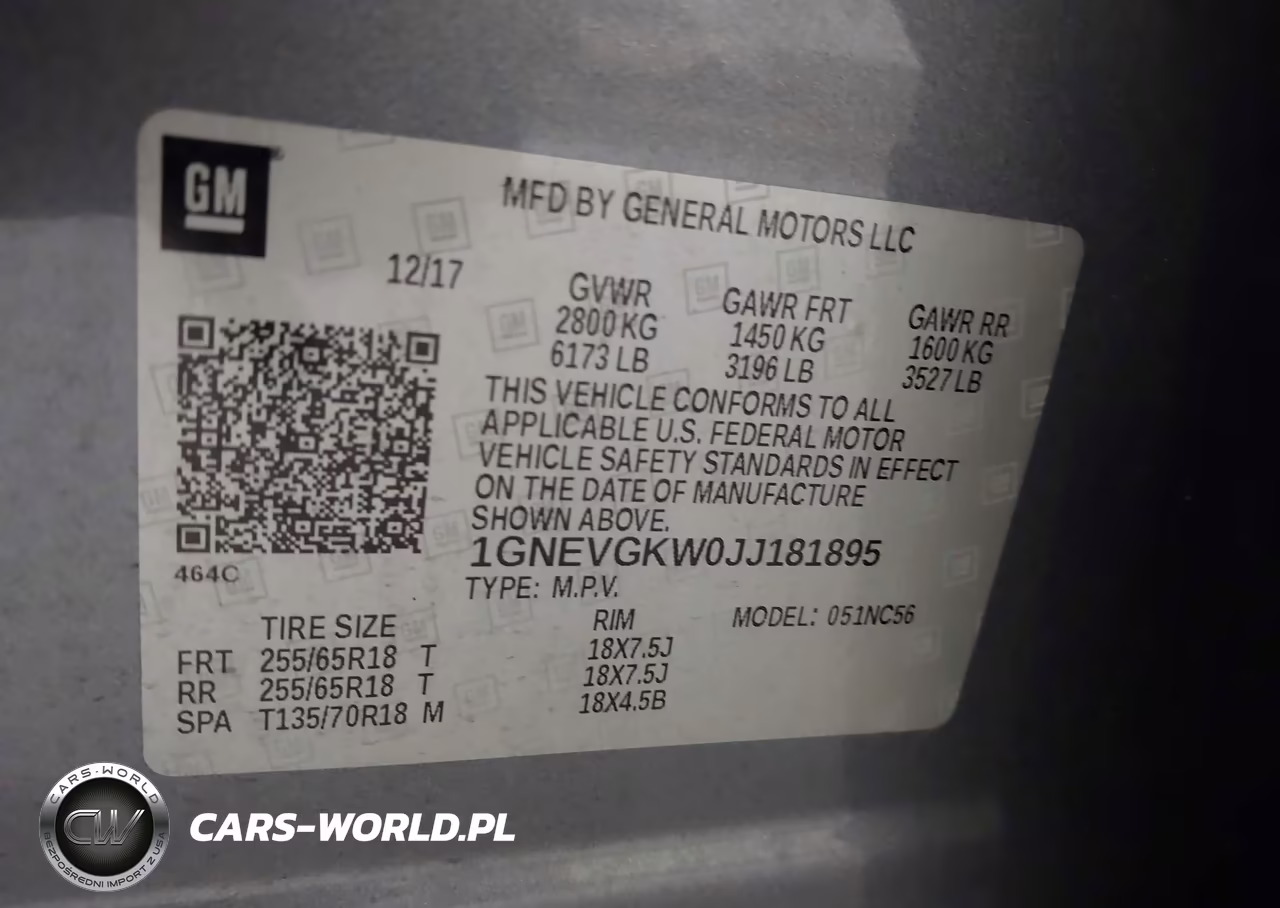 2018 Chevrolet Traverse 1Lt VIN:1GNEVGKW0JJ181895 - 9