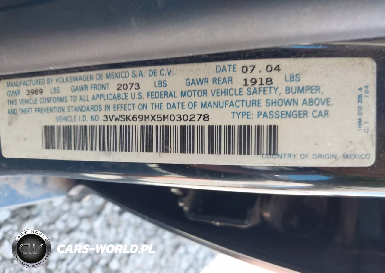 2005 Volkswagen Jetta Gls 2.0L VIN:3VWSK69MX5M030278 - 9