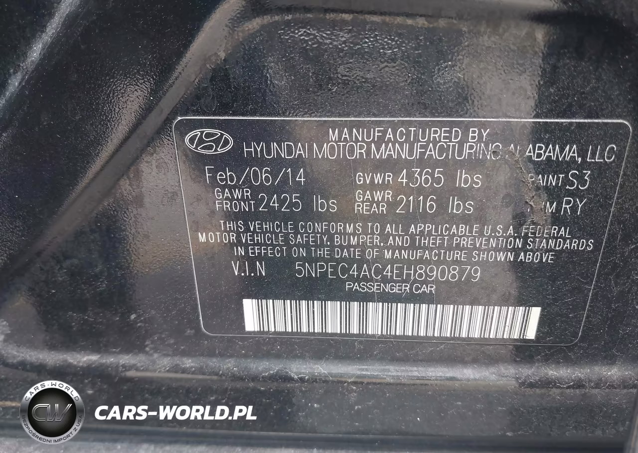 2014 Hyundai Sonata Se VIN:5NPEC4AC4EH890879 - 9