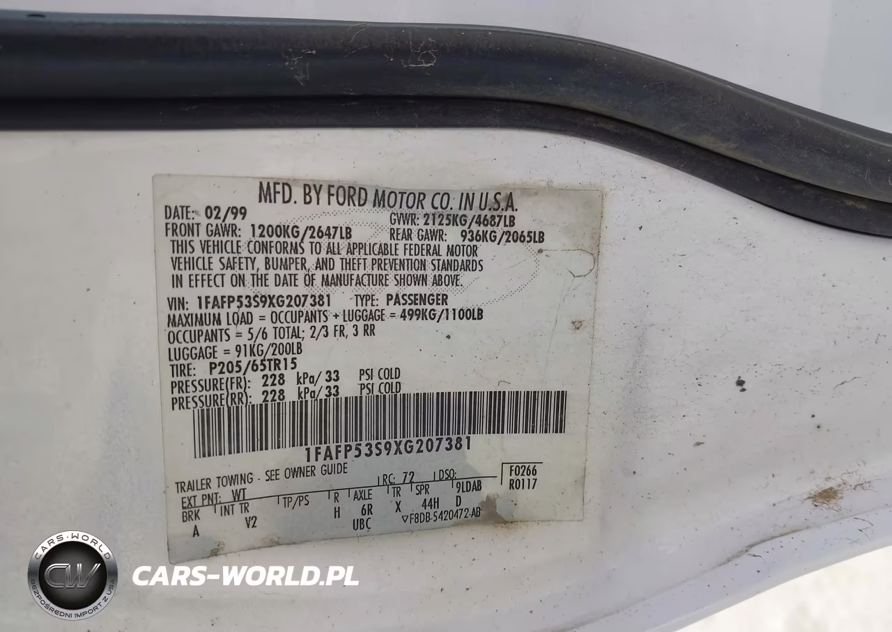 1999 Ford Taurus Se-Se-Ne VIN:1FAFP53S9XG207381 - 9