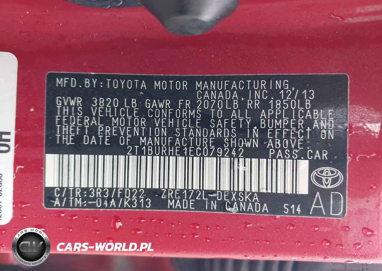2014 Toyota Corolla S Plus VIN:2T1BURHE1EC079242 - 9