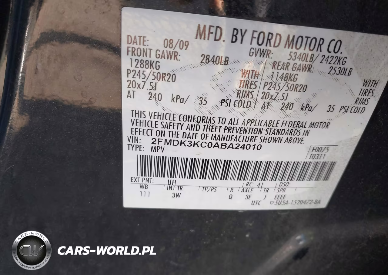 2010 Ford Edge Limited VIN:2FMDK3KC0ABA24010 - 9