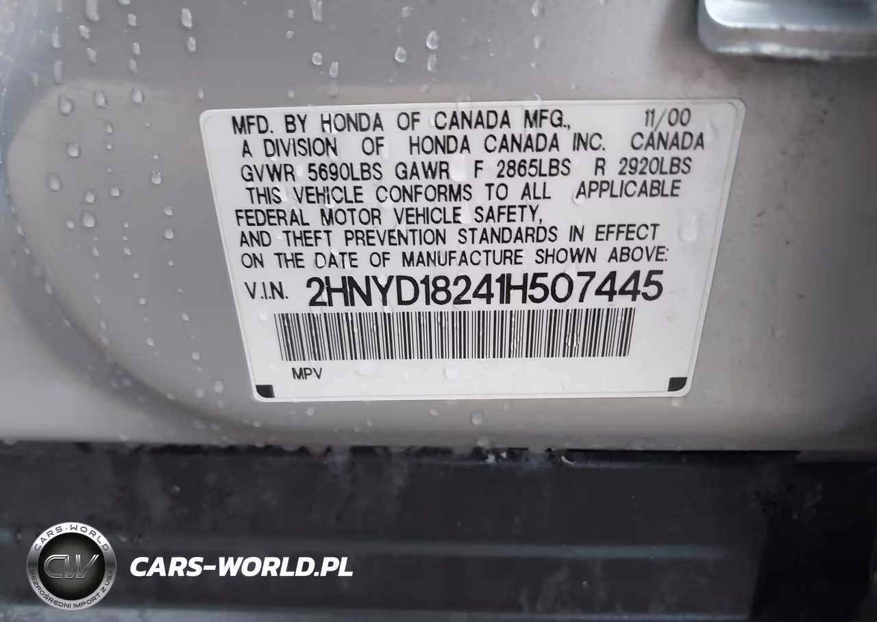 2001 Acura Mdx VIN:2HNYD18241H507445 - 9