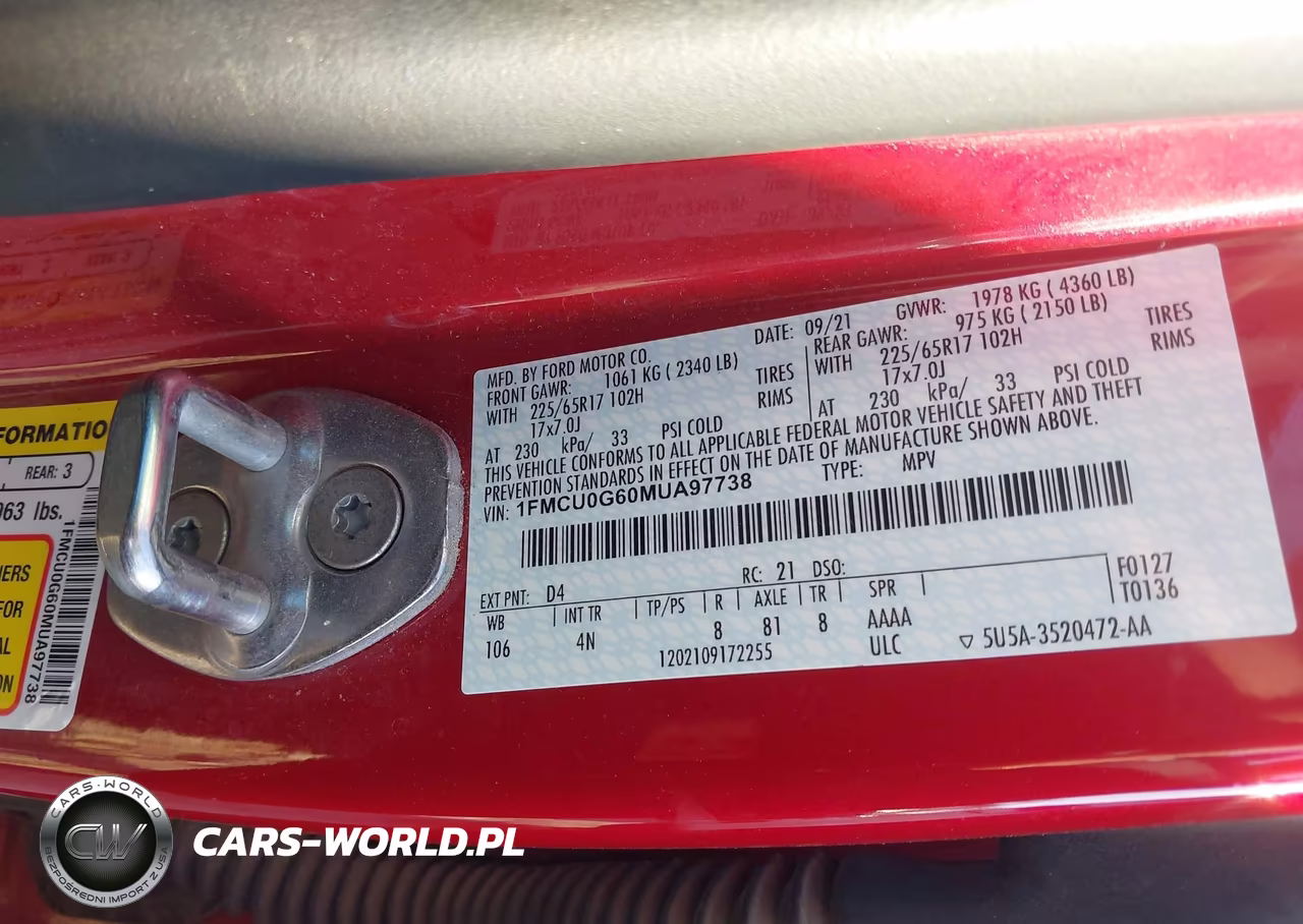 2021 Ford Escape Se VIN:1FMCU0G60MUA97738 - 9