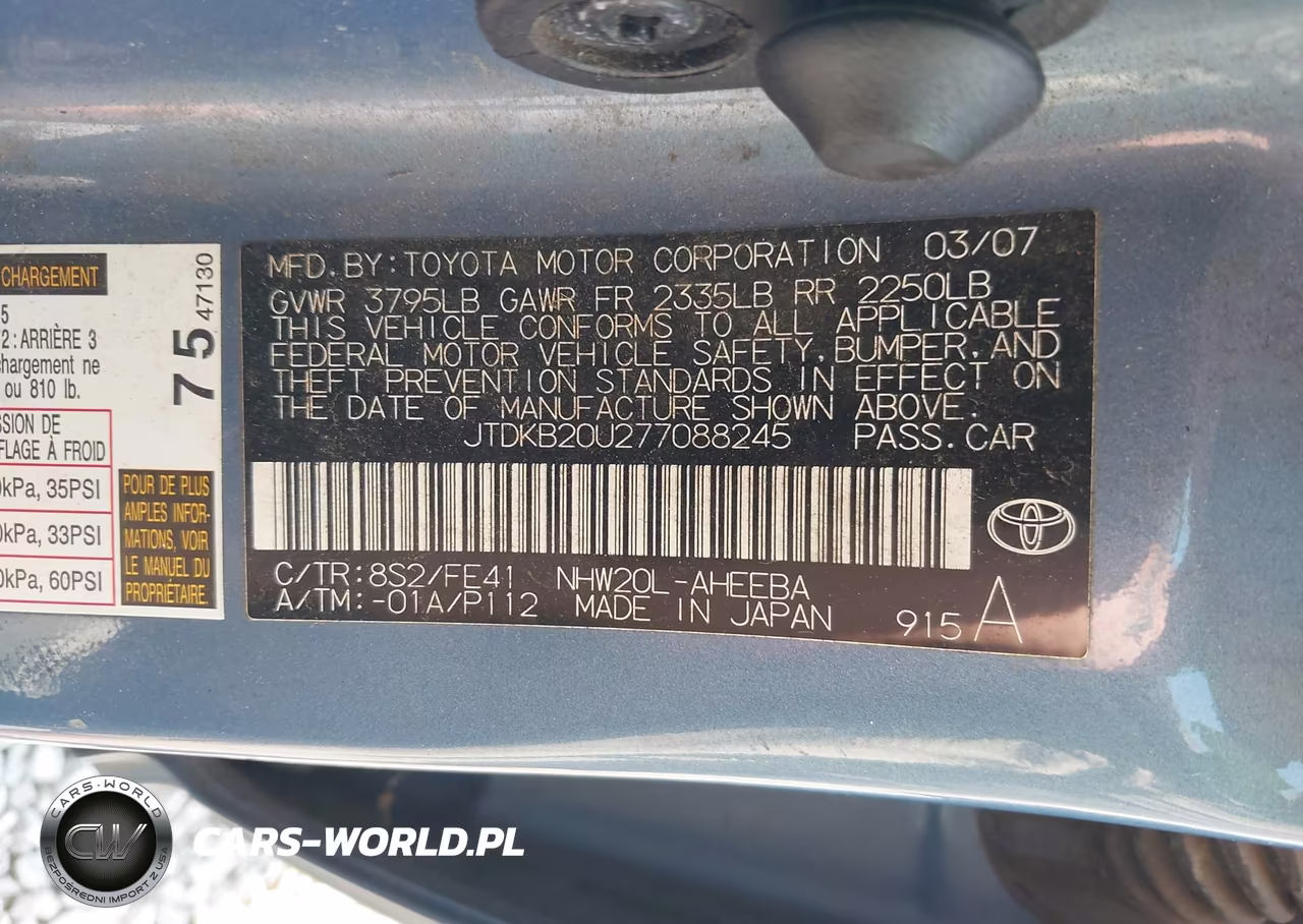 2007 Toyota Prius VIN:JTDKB20U277088245 - 9