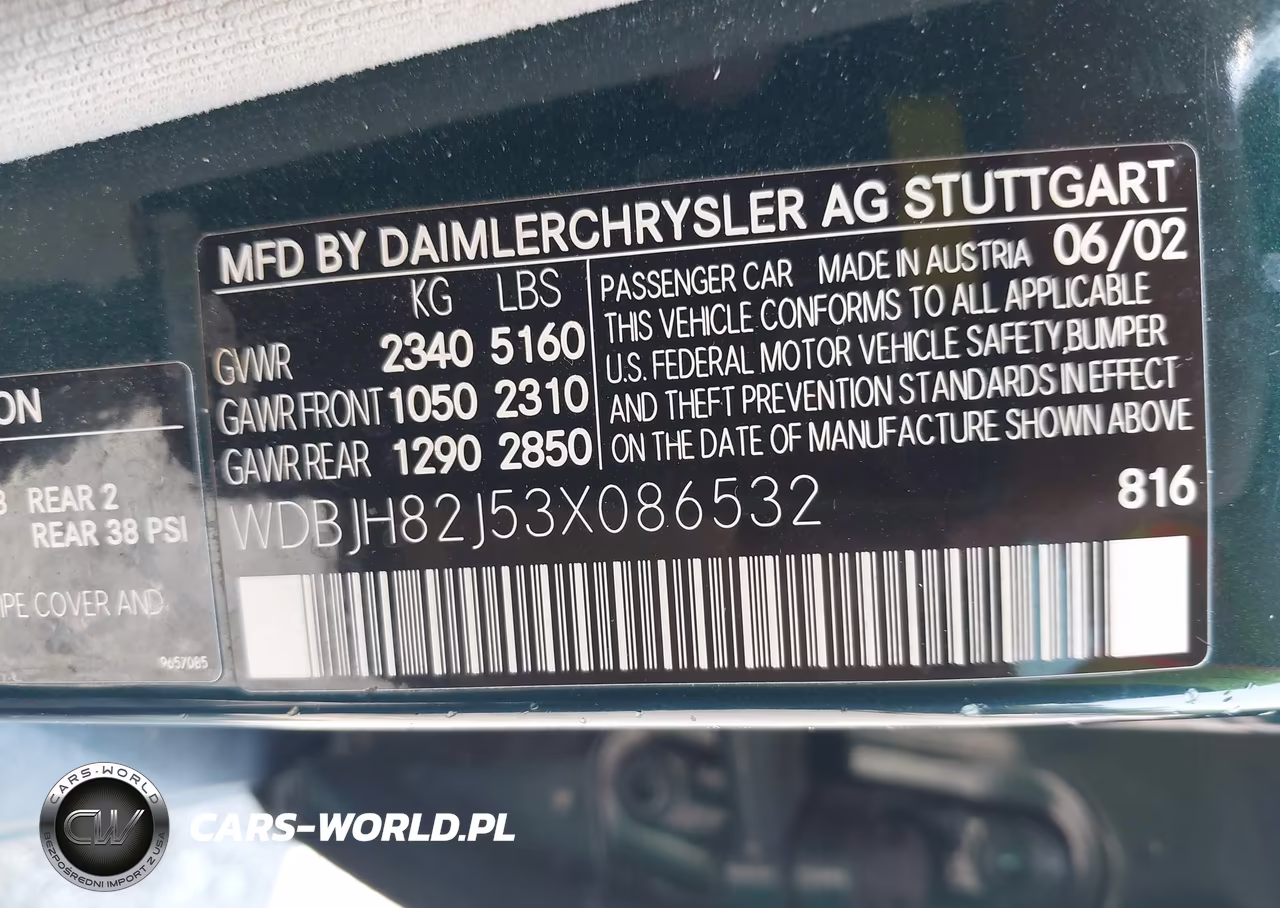 2003 Mercedes-Benz E 320 4M VIN:WDBJH82J53X086532 - 9