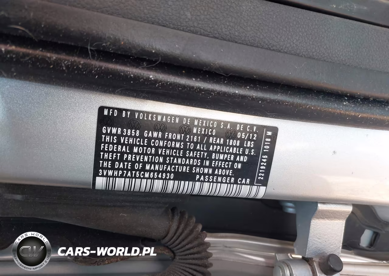 2012 Volkswagen Beetle 2.5L VIN:3VWHP7AT5CM654930 - 9