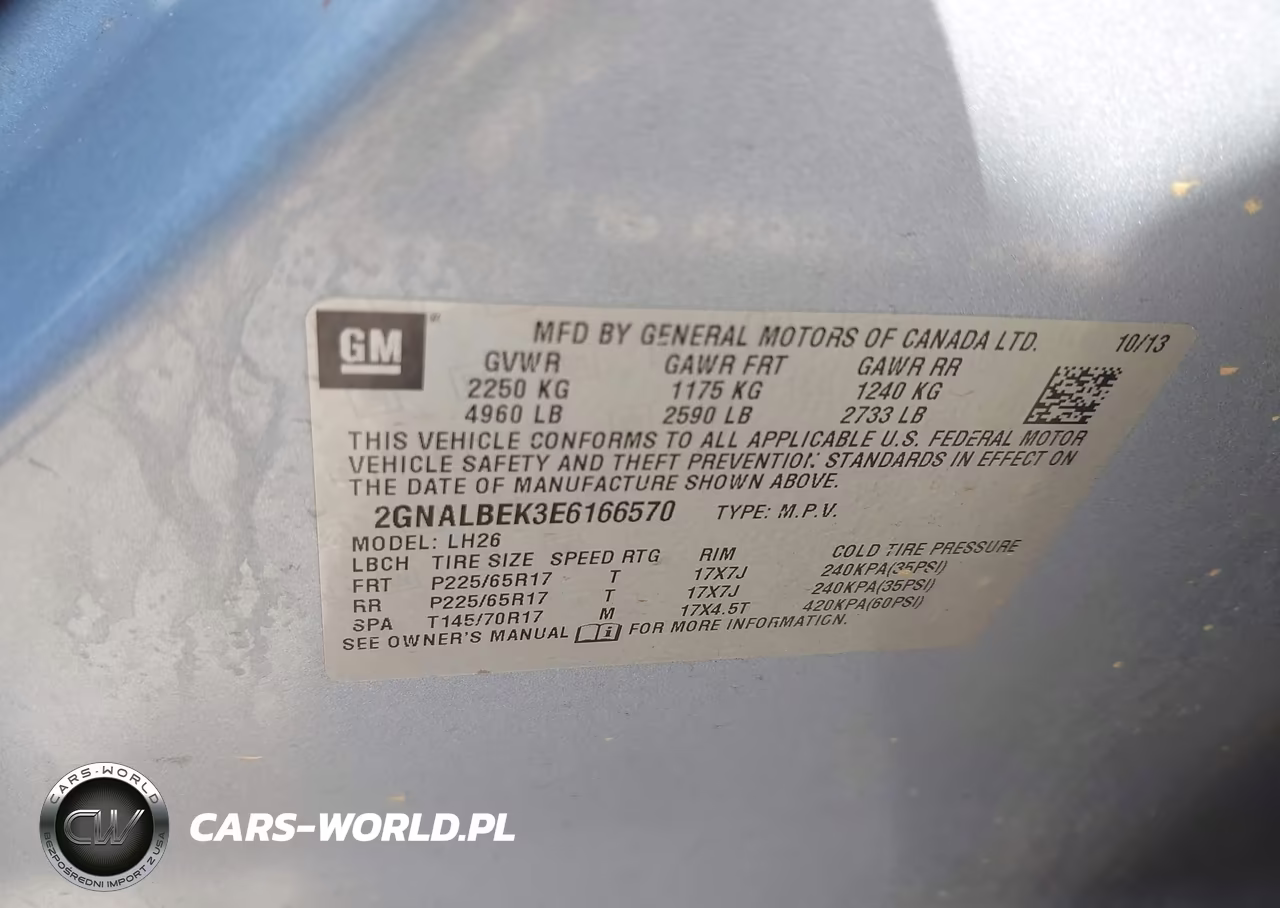 2014 Chevrolet Equinox 1Lt VIN:2GNALBEK3E6166570 - 9