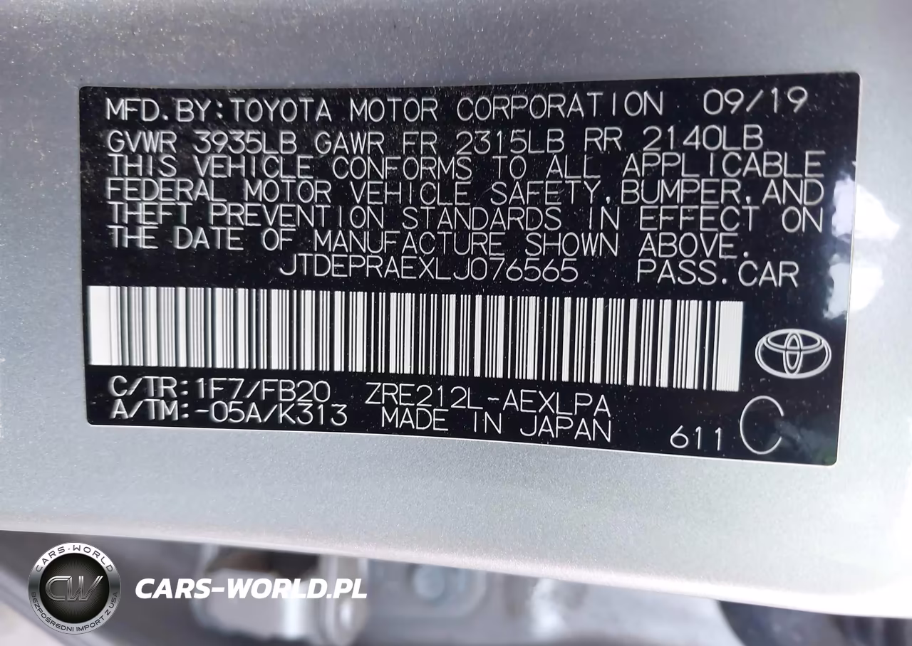 2020 Toyota Corolla Le VIN:JTDEPRAEXLJ076565 - 9