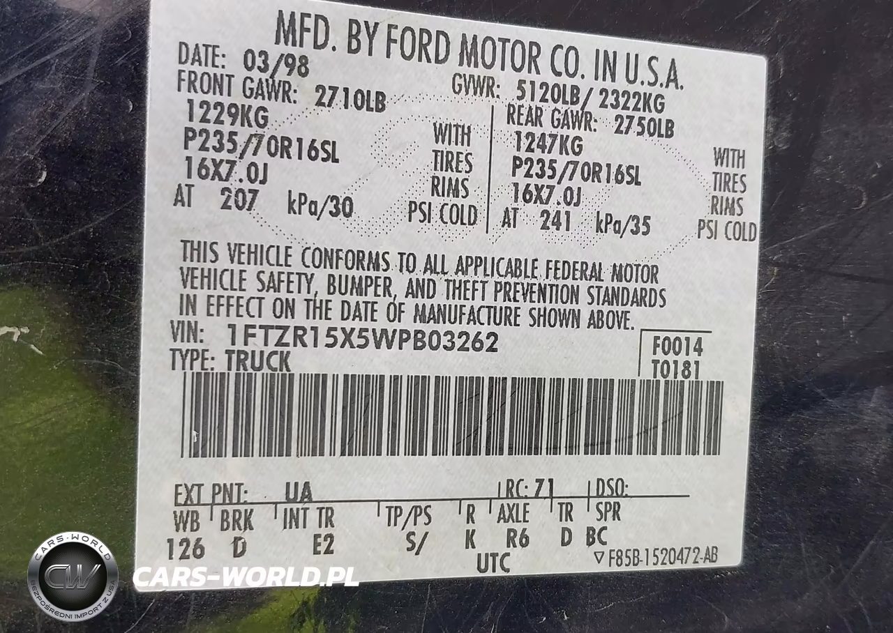 1998 Ford Ranger Splash-Xl-Xlt VIN:1FTZR15X5WPB03262 - 9