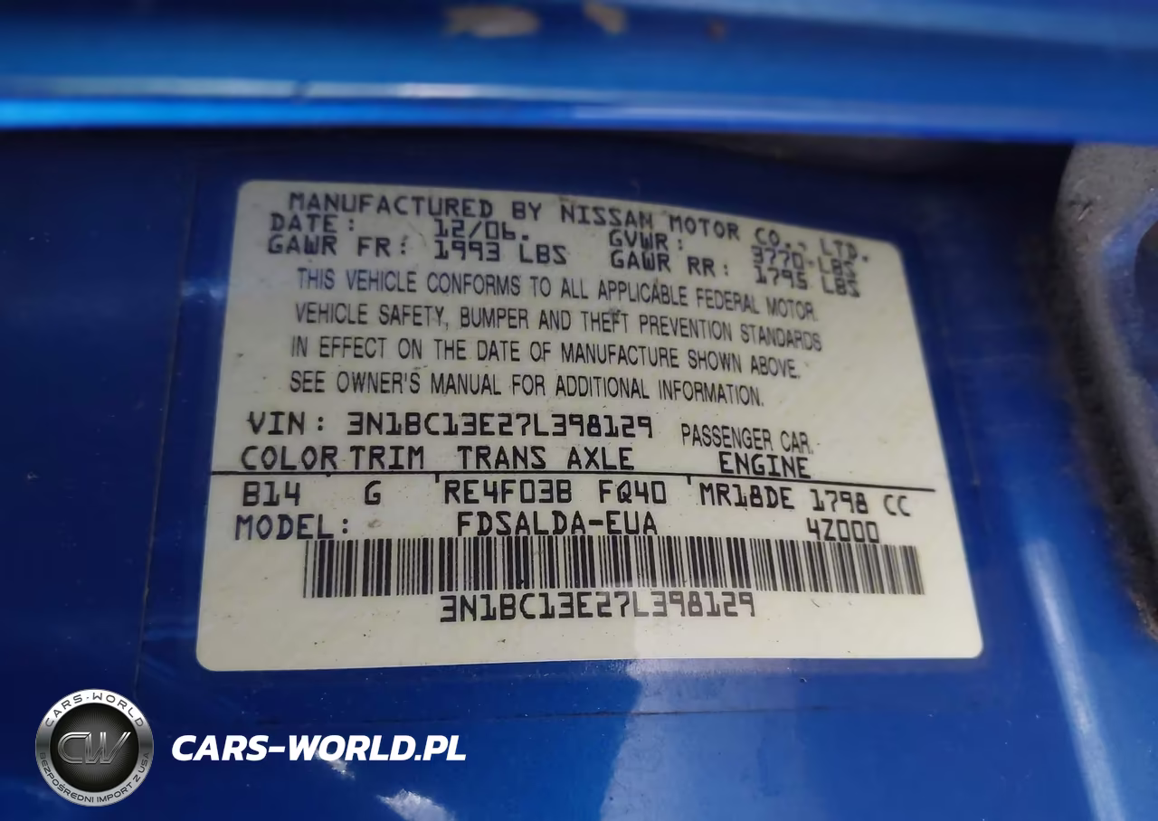 2007 Nissan Versa 1.8S VIN:3N1BC13E27L398129 - 9