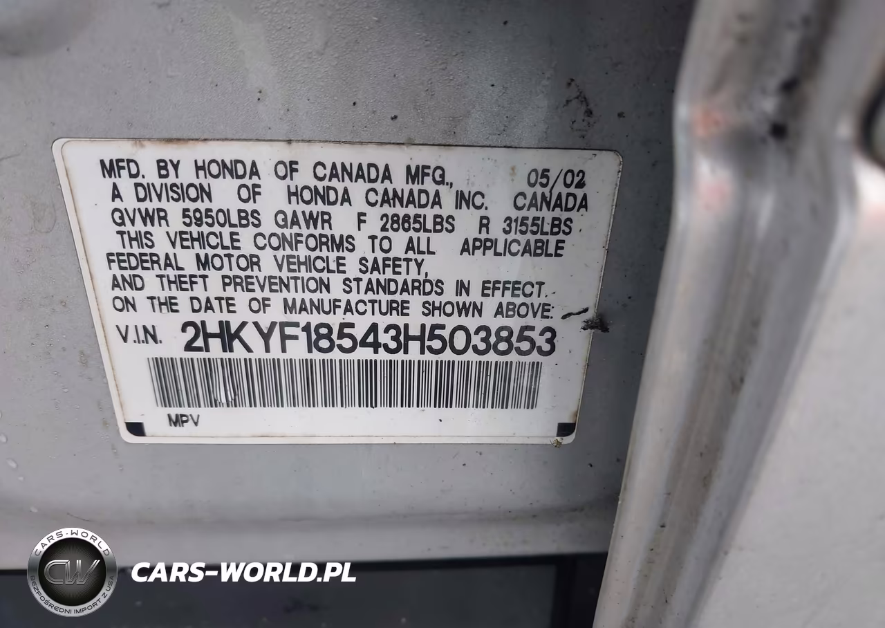 2003 Honda Pilot Exl VIN:2HKYF18543H503853 - 9