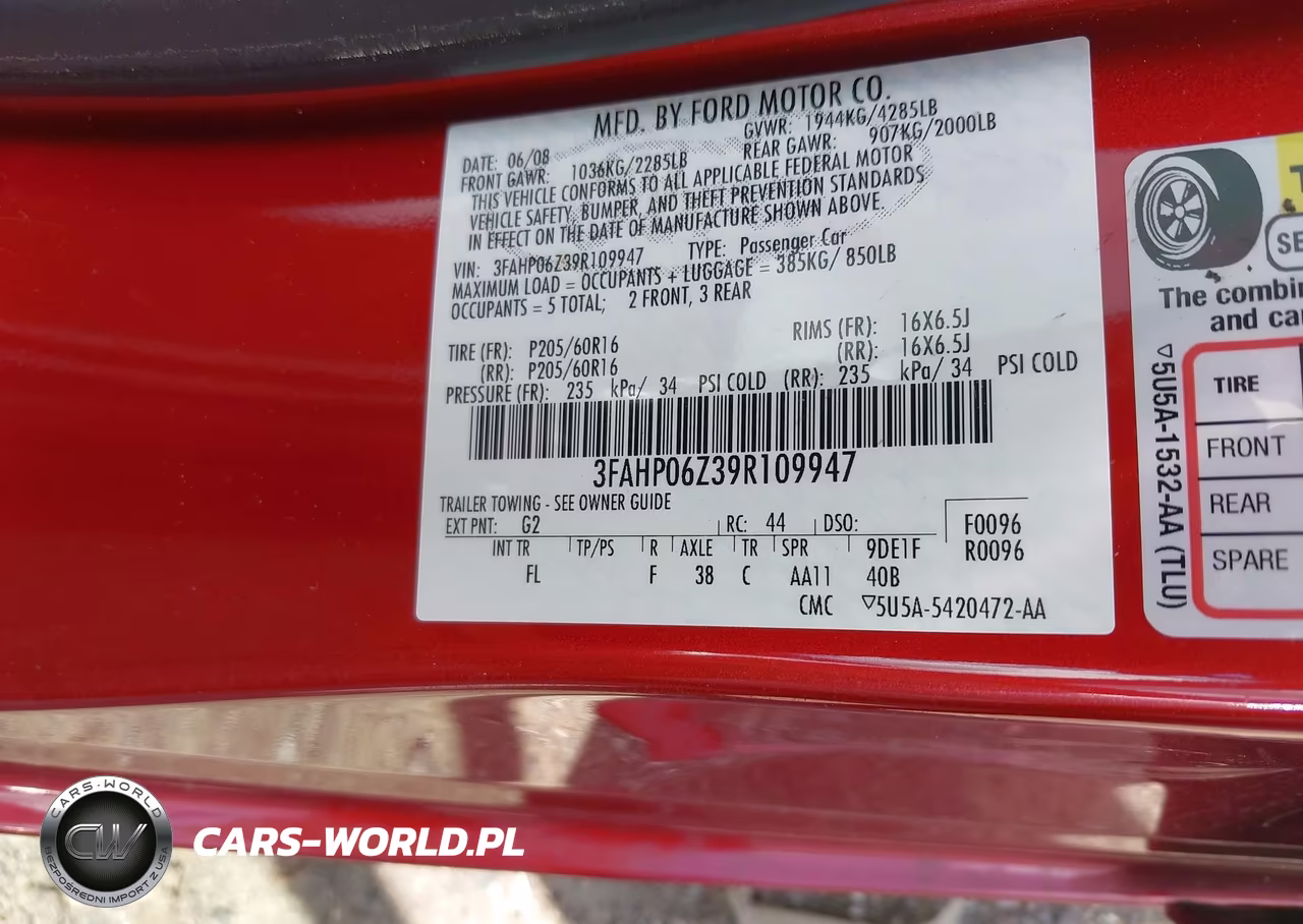 2009 Ford Fusion S VIN:3FAHP06Z39R109947 - 9