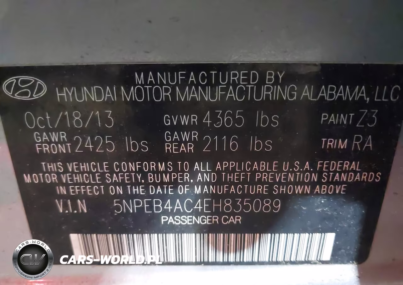2014 Hyundai Sonata Gls VIN:5NPEB4AC4EH835089 - 9
