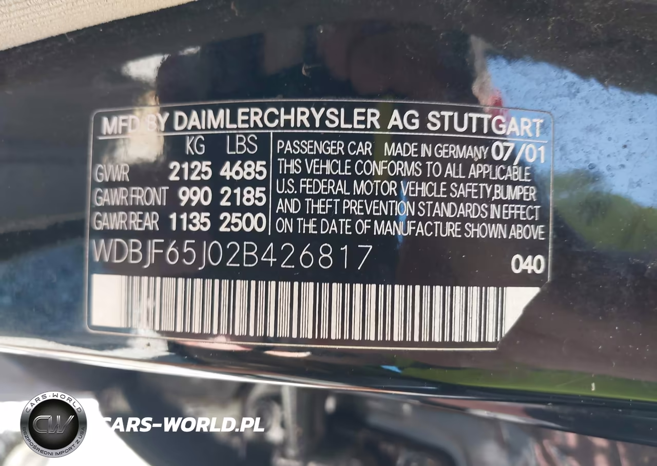 2002 Mercedes-Benz E 320 Special Edition VIN:WDBJF65J02B426817 - 9