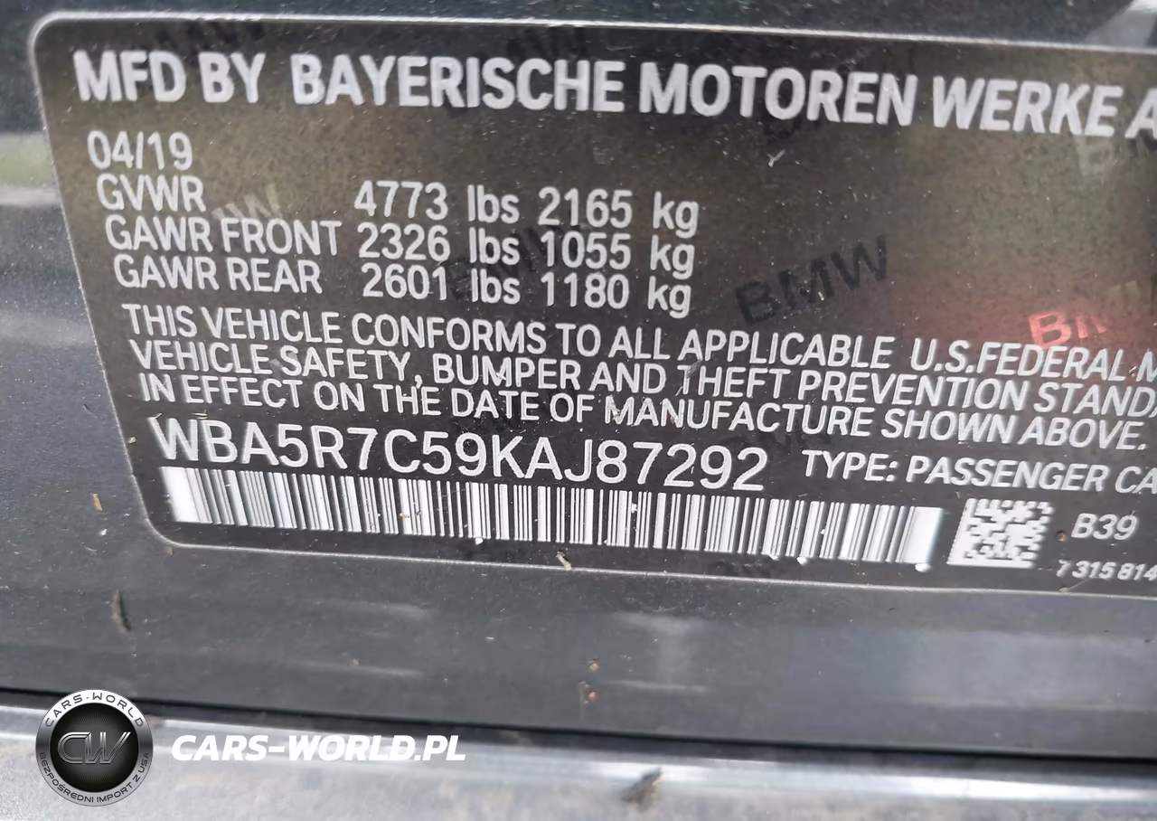 2019 BMW 330I xDrive VIN:WBA5R7C59KAJ87292 - 9