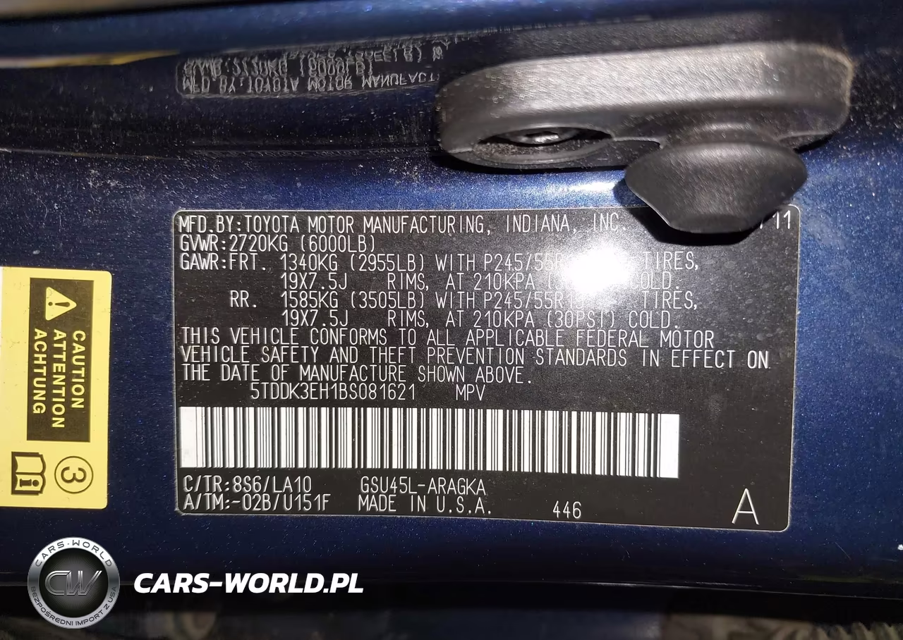 2011 Toyota Highlander Limited V6 VIN:5TDDK3EH1BS081621 - 9