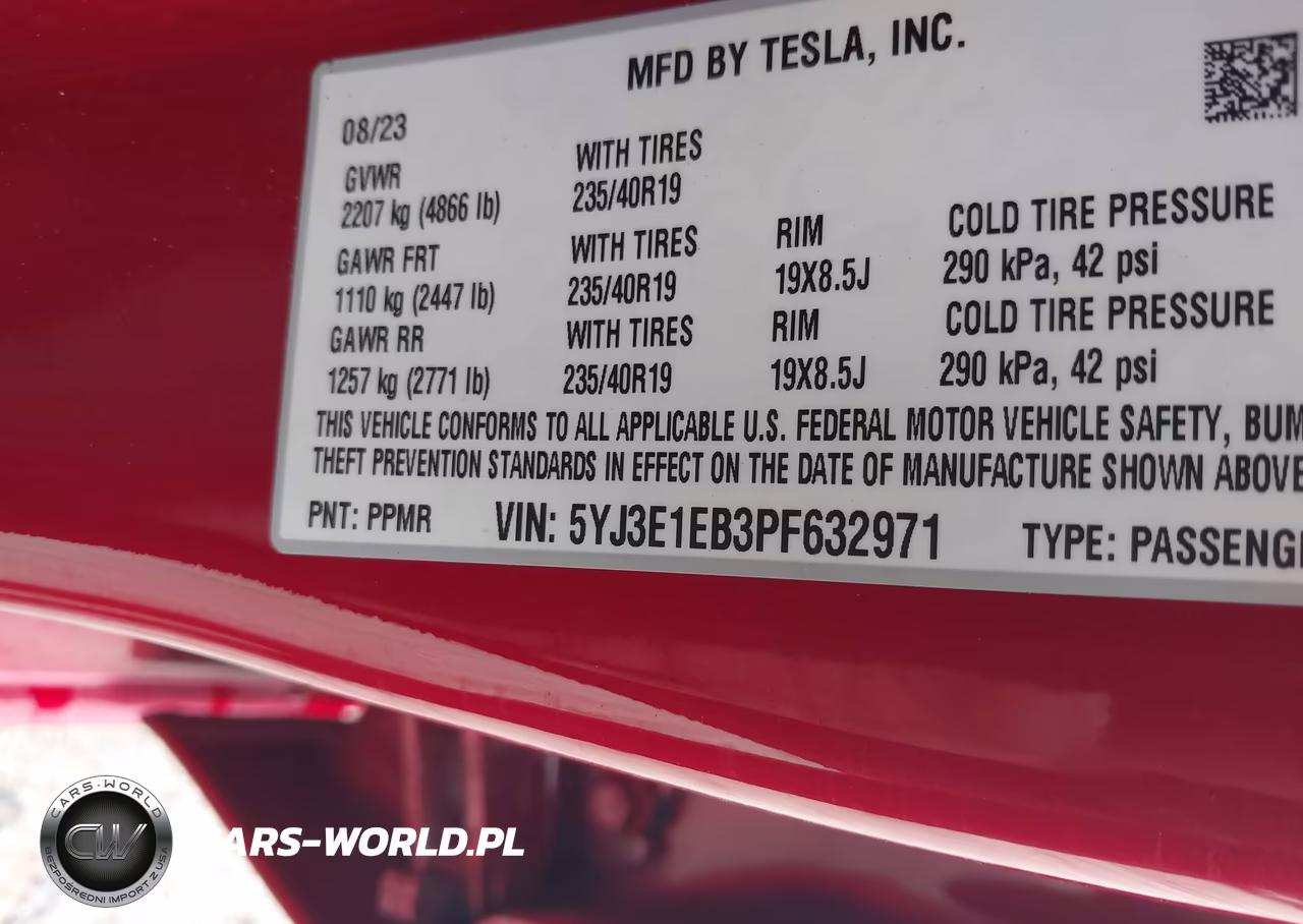 2023 Tesla Model 3 Long Range Dual Motor All-Wheel Drive VIN:5YJ3E1EB3PF632971 - 9