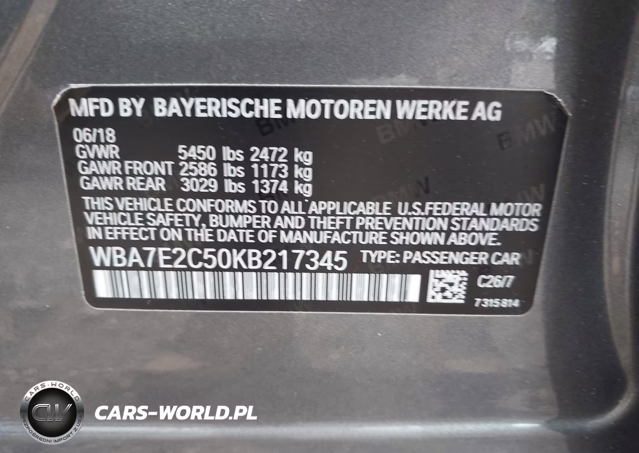 2019 BMW 740I VIN:WBA7E2C50KB217345 - 9