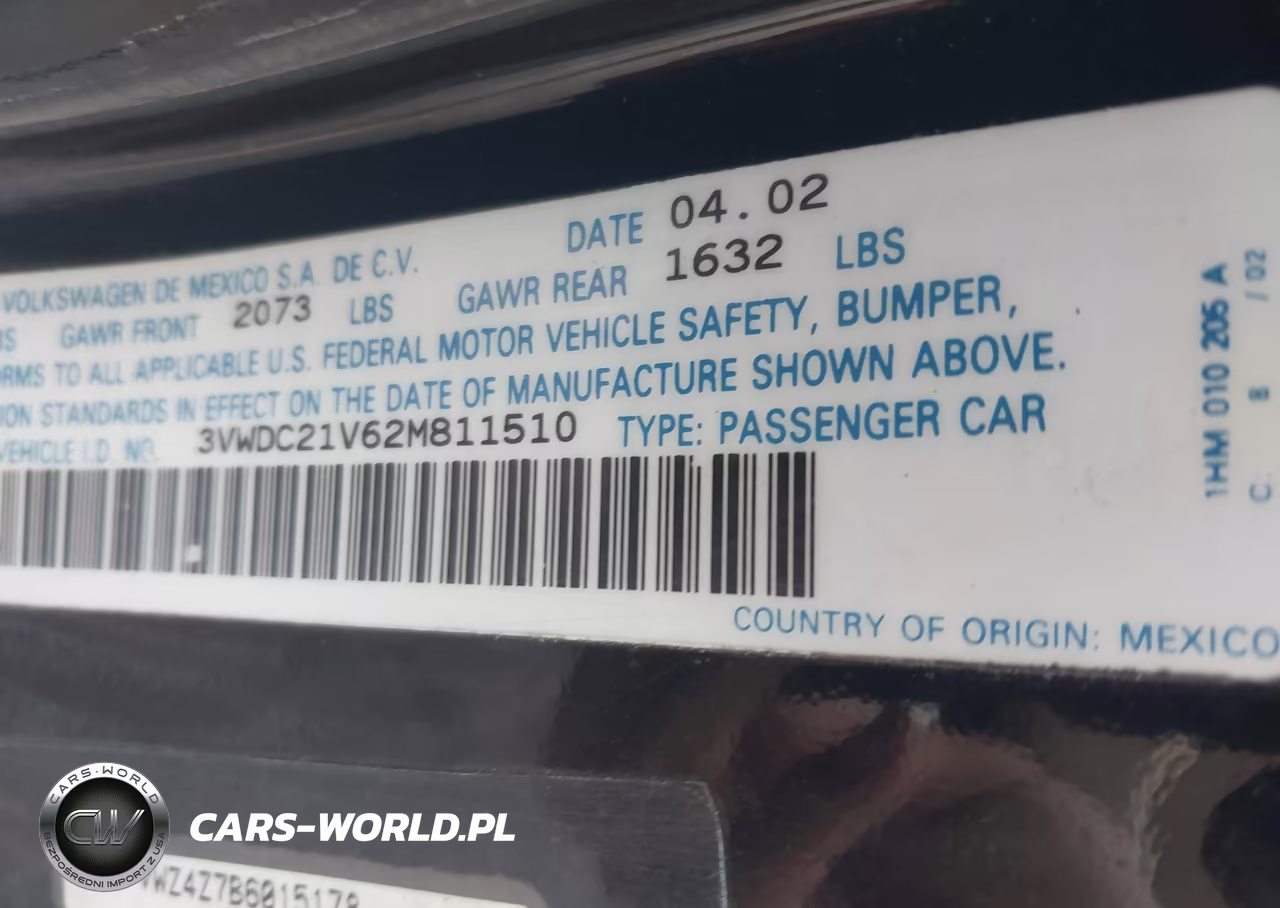 2002 Volkswagen Cabrio Glx VIN:3VWDC21V62M811510 - 9