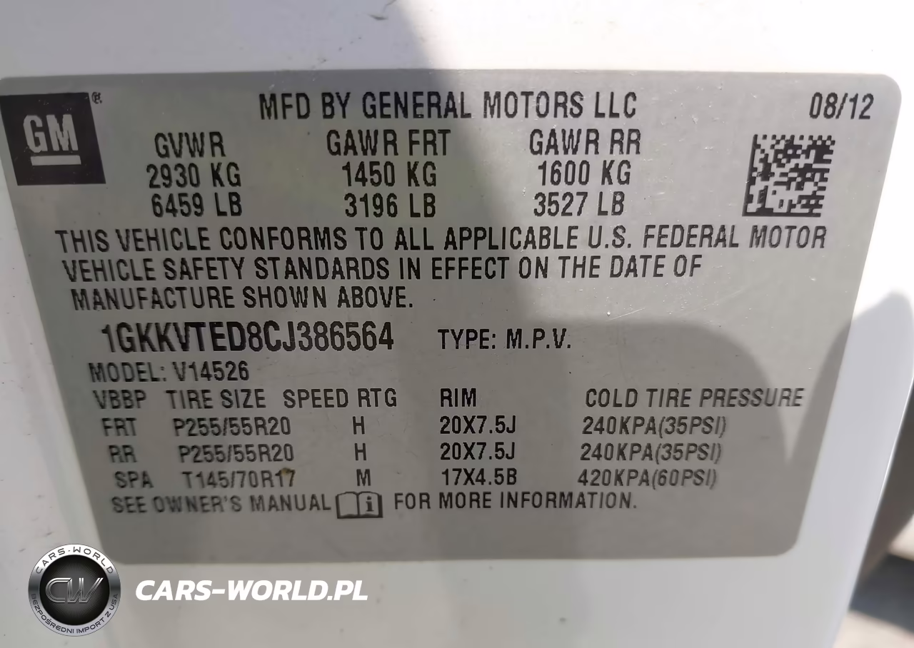 2012 GMC Acadia Denali VIN:1GKKVTED8CJ386564 - 9