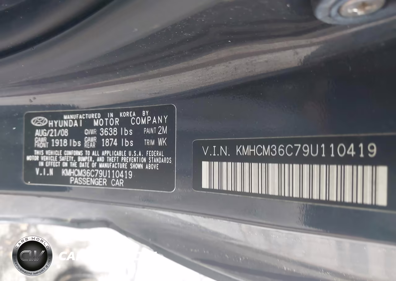 2009 Hyundai Accent Gs VIN:KMHCM36C79U110419 - 9
