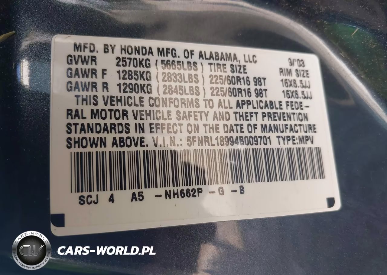 2004 Honda Odyssey Ex-L VIN:5FNRL18994B009701 - 9