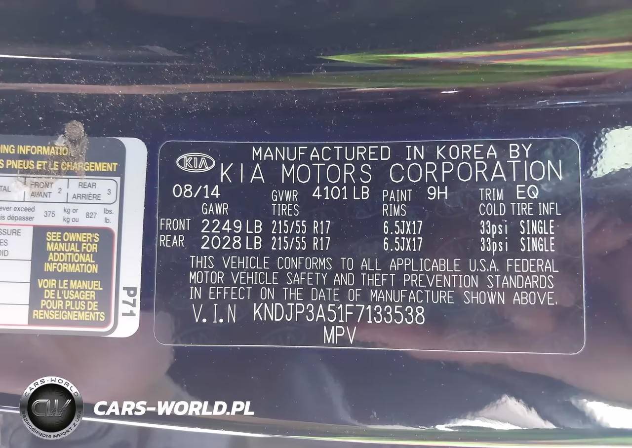 2015 Kia Soul + VIN:KNDJP3A51F7133538 - 9